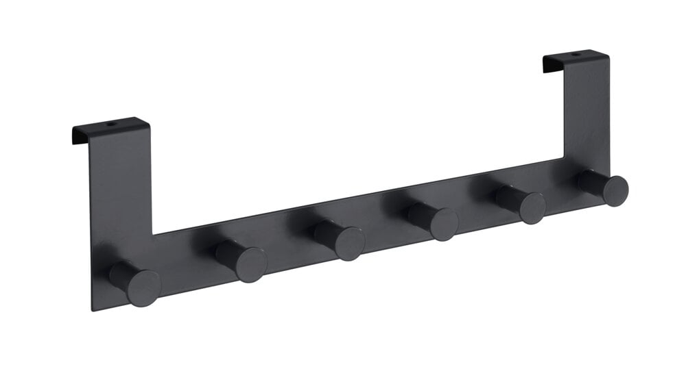 Türgarderobe Mod. Celano Schwarz 6 Haken, für Türfalzstärken bis 2 cm