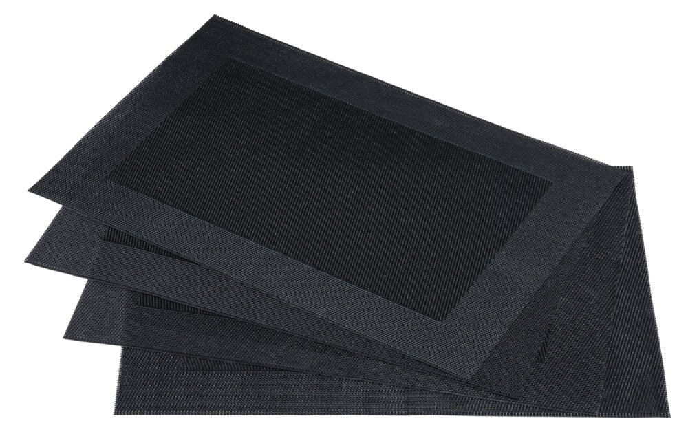 Tischset Mod. Diana Schwarz, 4er Set  abwaschbar und leicht zu reinigen