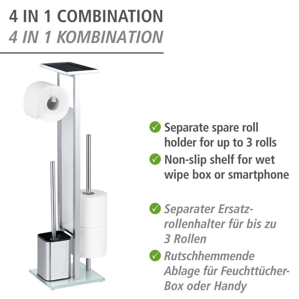 Stand WC-Garnitur Mod. Debar mit Ablage  Edelstahl rostfrei