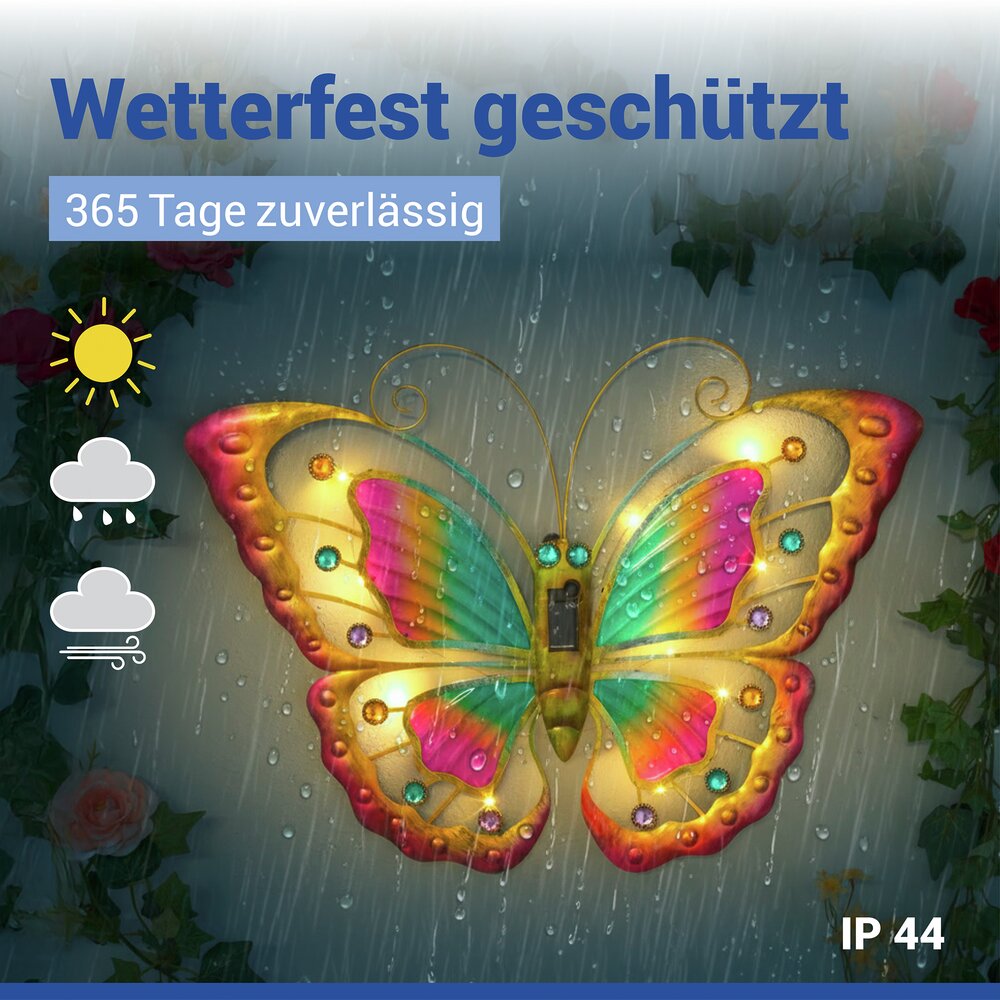 LED Solarleuchte Schmetterling  dekorative Gartenbeleuchtung