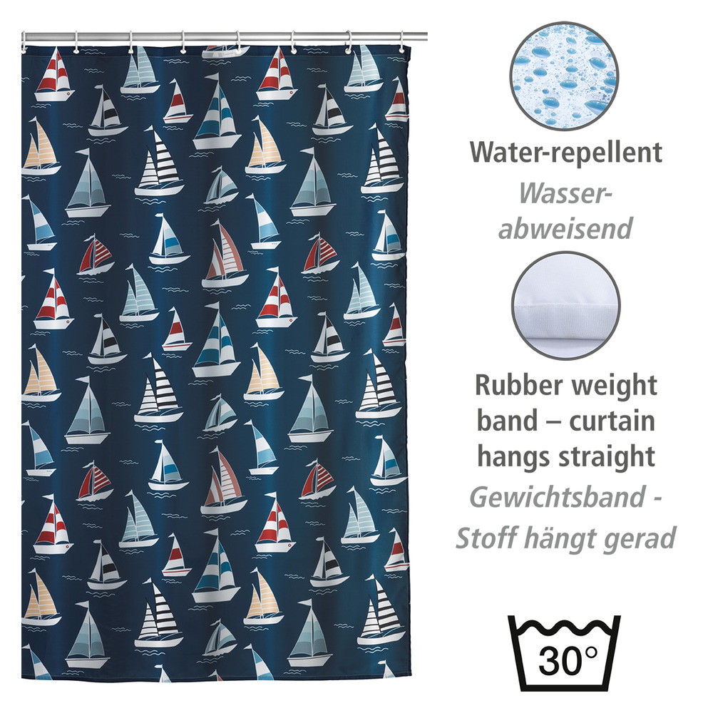 Anti-Schimmel Duschvorhang Regatta, 180 x 200 cm  Textil (Polyester), waschbar