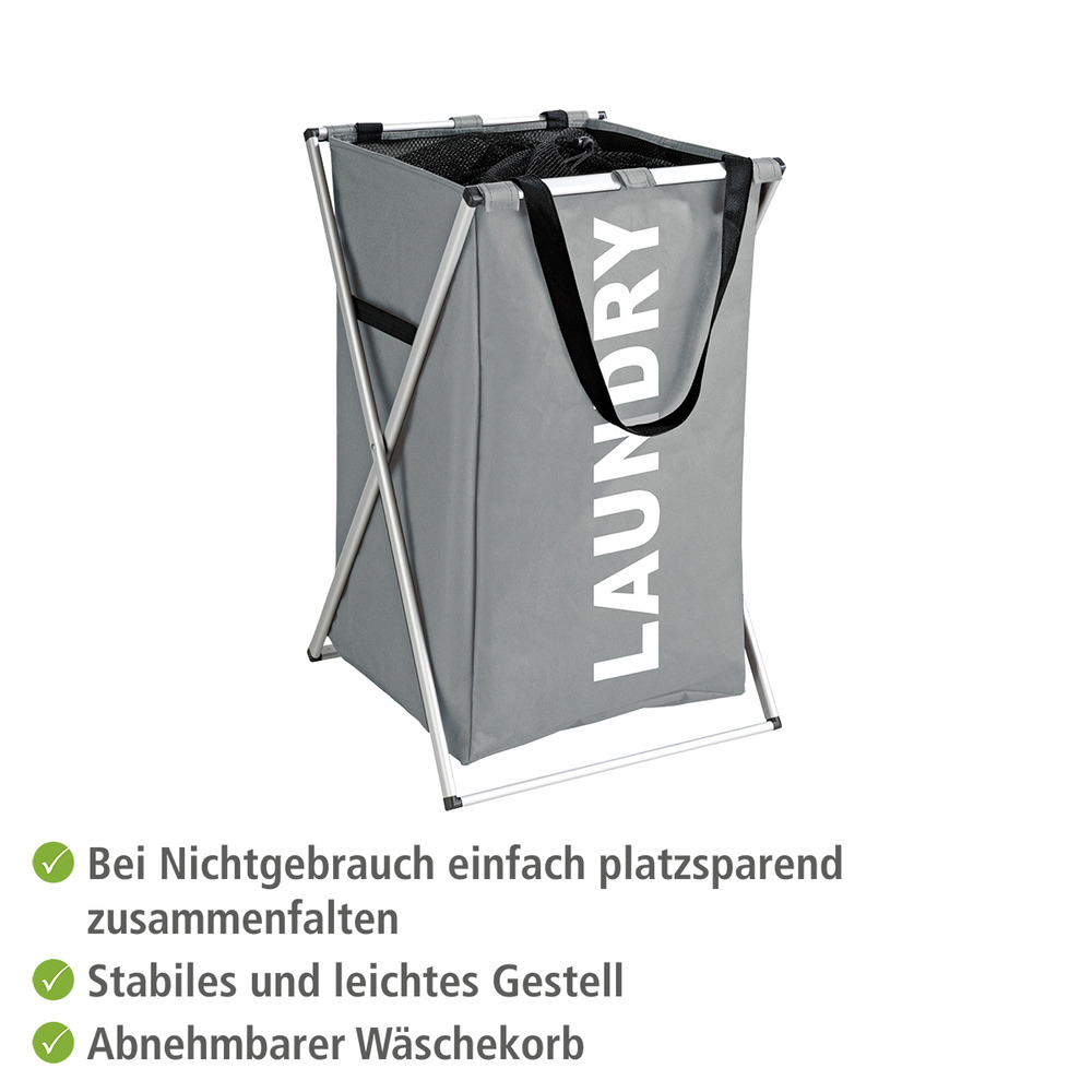 Wäschesammler Mod. Uno Grau  Wäschekorb, 52 l