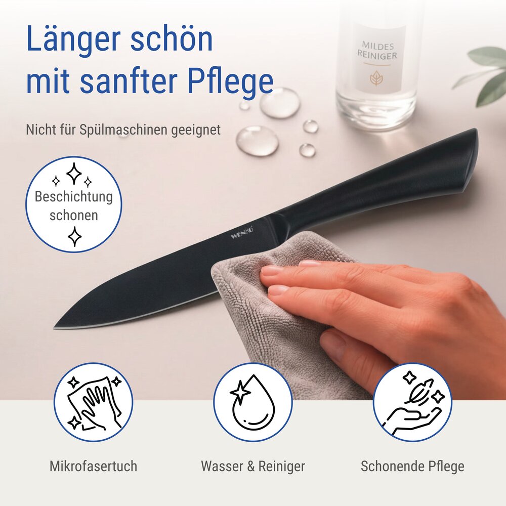Kochmesser Mod. Ace, Schwarz  Küchenmesser aus rostfreiem Edelstahl