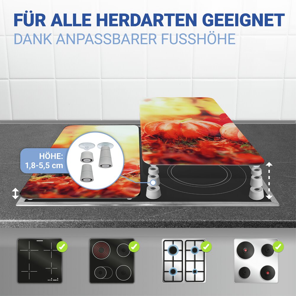Herdabdeckplatte Universal Mod. Herbst, 2er Set  für alle Herdarten geeignet