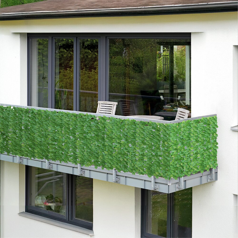 Brise-vue lierre 3x1m, vert, plastique, 100x300 cm  facile à installer et durable