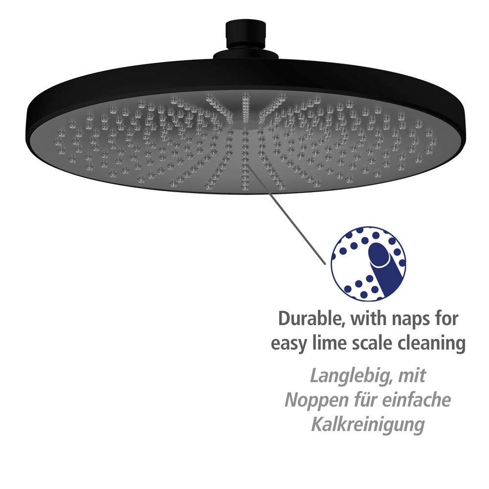 Regenduschkopf Ultimate Shower Schwarz/Grau  Ø 25 cm