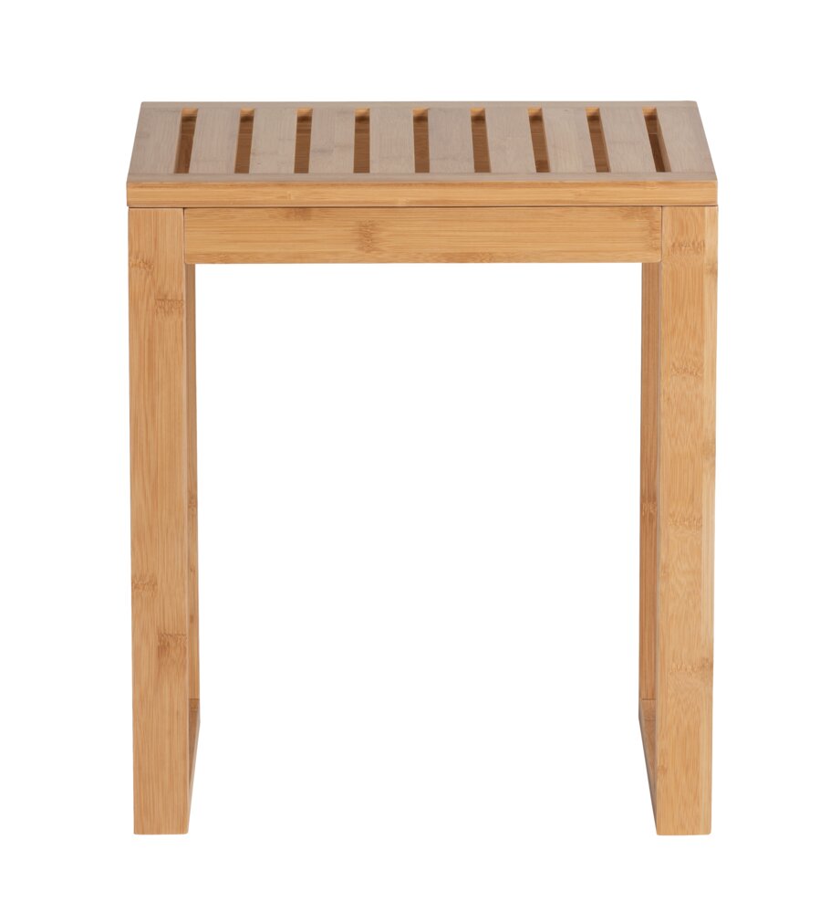 Tabouret Bois Salle de bain, 40x30x46 cm, Bambusa  Bambou
