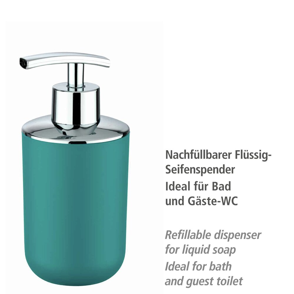 Bad-Accessoire Set Mod. Brasil Petrol, 4-teilig   Seifenspender, WC-Garnitur, Zahnputzbecher, Kosmetikeimer