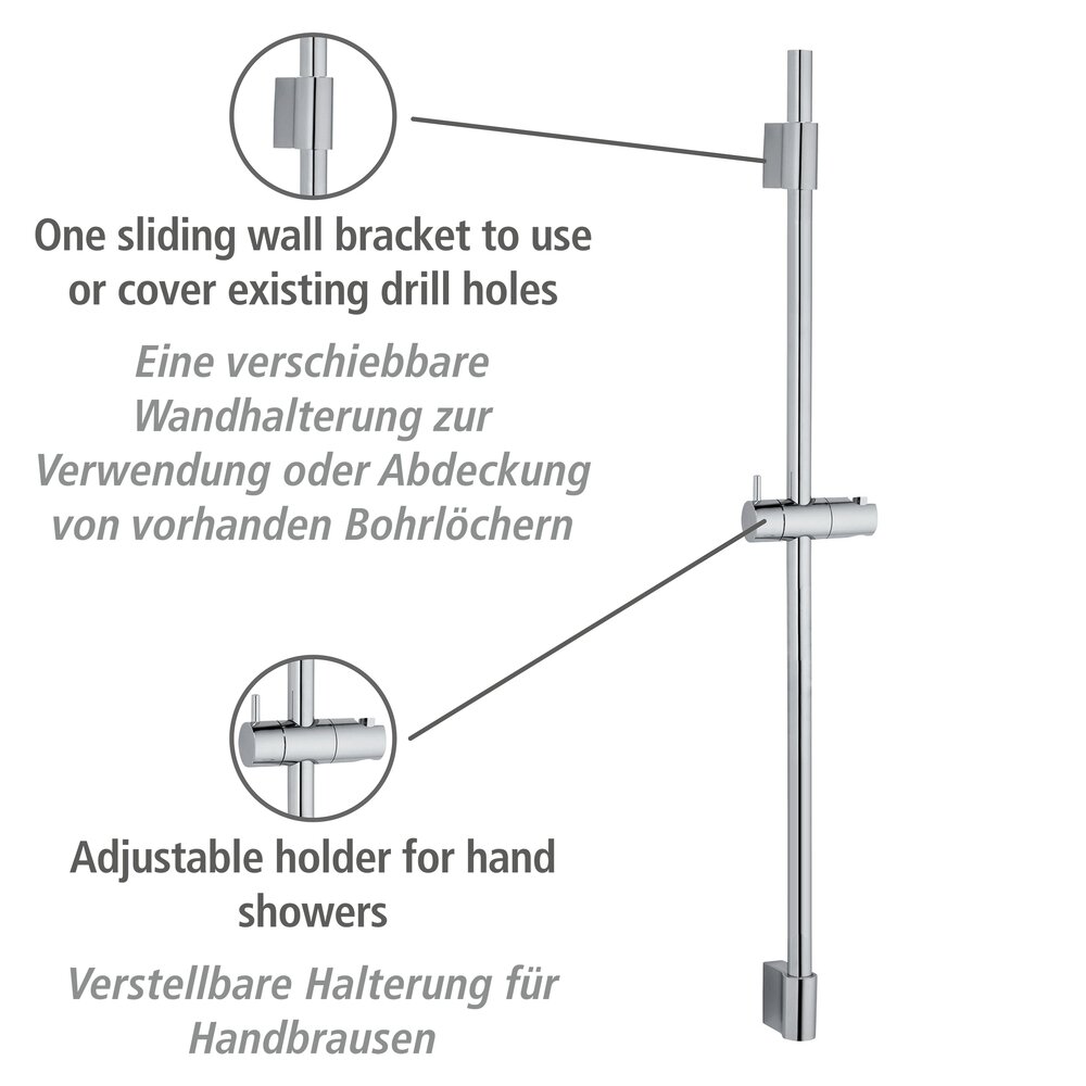 Doucheglijstang klassiek chroom 90 cm
