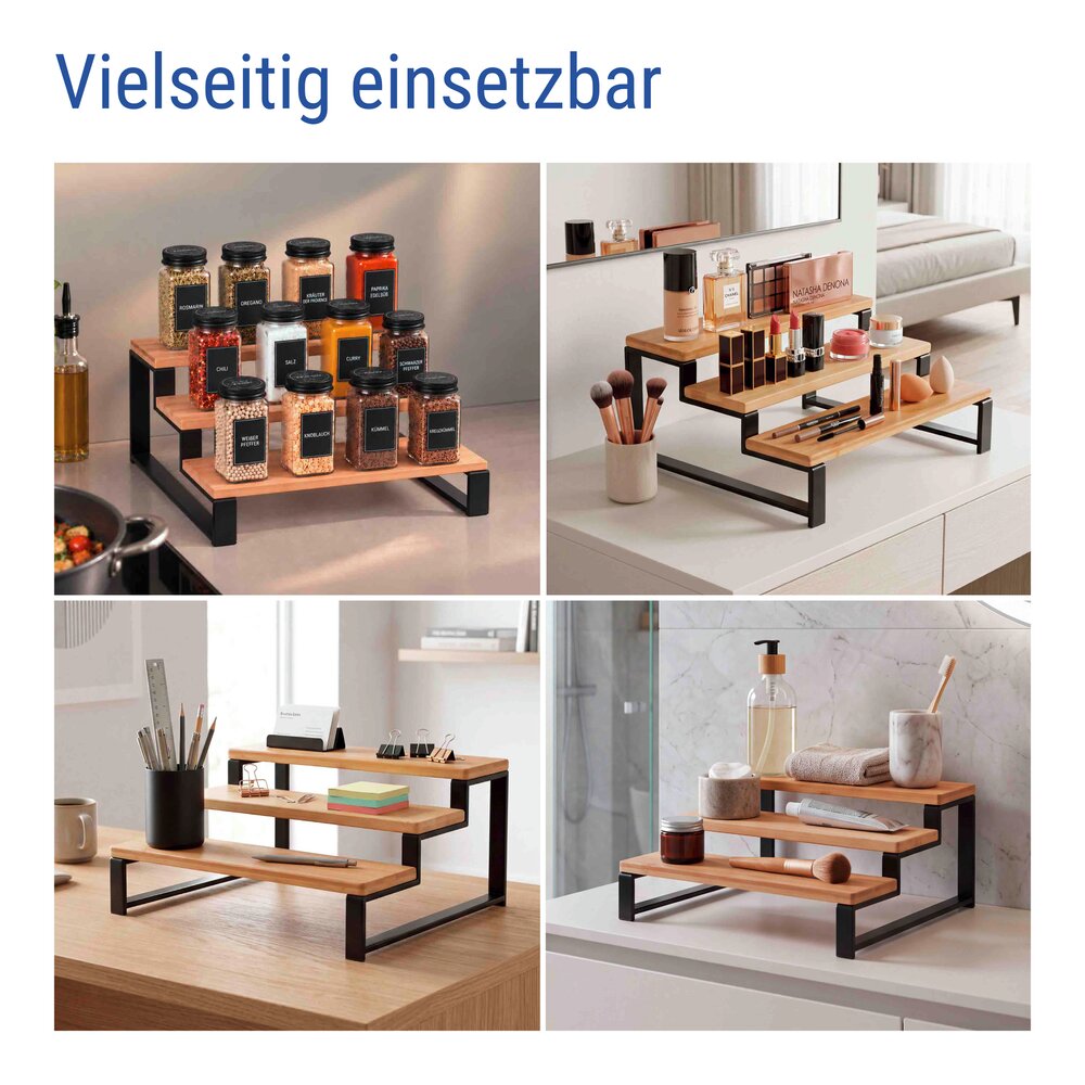 Gewürztreppe Mod. Lou und Gewürzgläser, 13-tlg.  3 Etagen