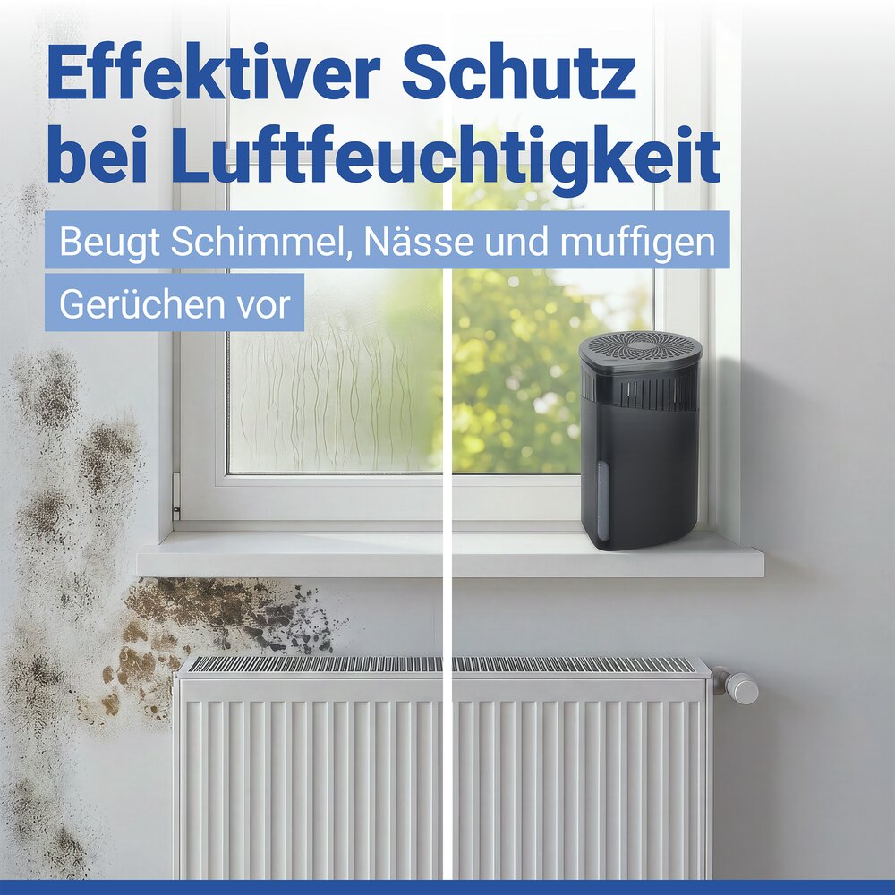 Déshumidificateur d'air Mod. Drop Noir 2 x 1000 g  pour pièces jusqu’à env. 80 m³