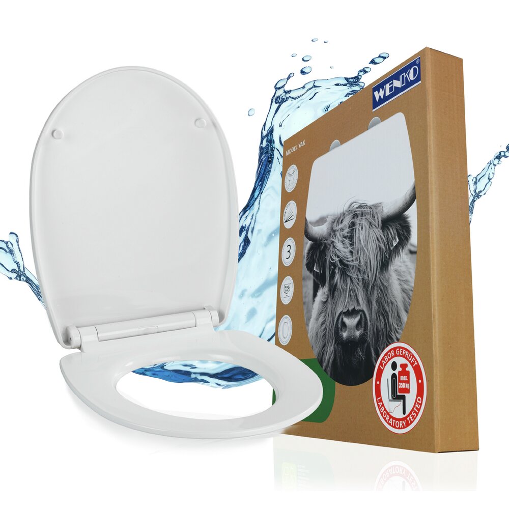 Abattant de WC Mod. Yak  avec frein de chute et motif