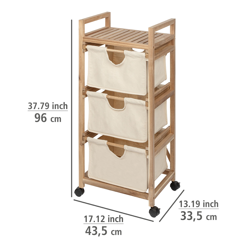 Wäschewagen Mod. Acina  3 Schubladen FSC® zertifiziert