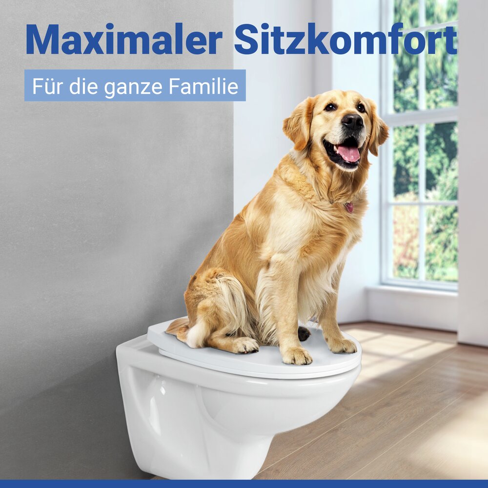 Weißer Toilettensitz Mod. Tavola mit Absenkautomatik in Duroplast  Weißer Toilettensitz Tavola mit Absenkautomatik in Duroplast