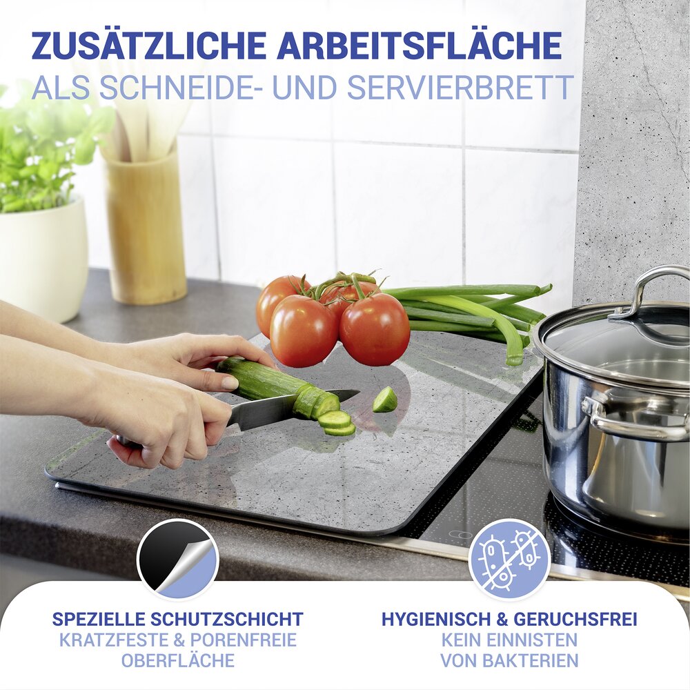 Herdabdeckplatte Universal Mod. Beton, 2er Set  für alle Herdarten geeignet