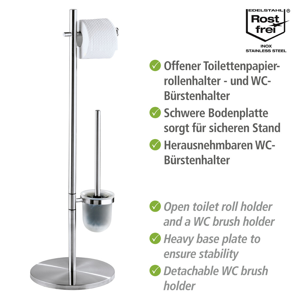 Stand WC-Garnitur Mod. Pieno  Edelstahl rostfrei