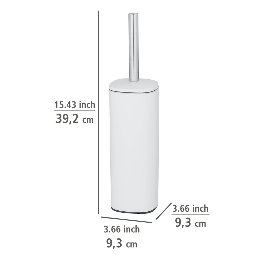 Brosse WC fermée, Acier, Blanc, Alassio  en Acier blanc