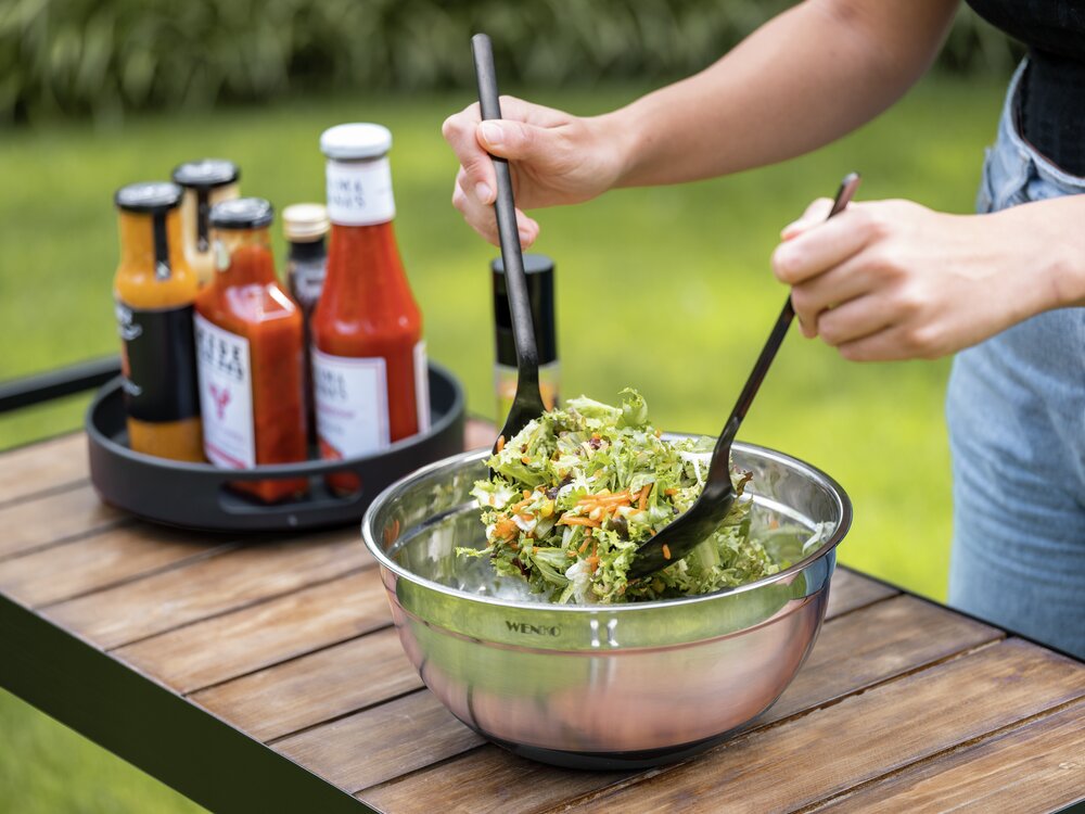 Couverts à salade Mod. Nagy  en acier inoxydable