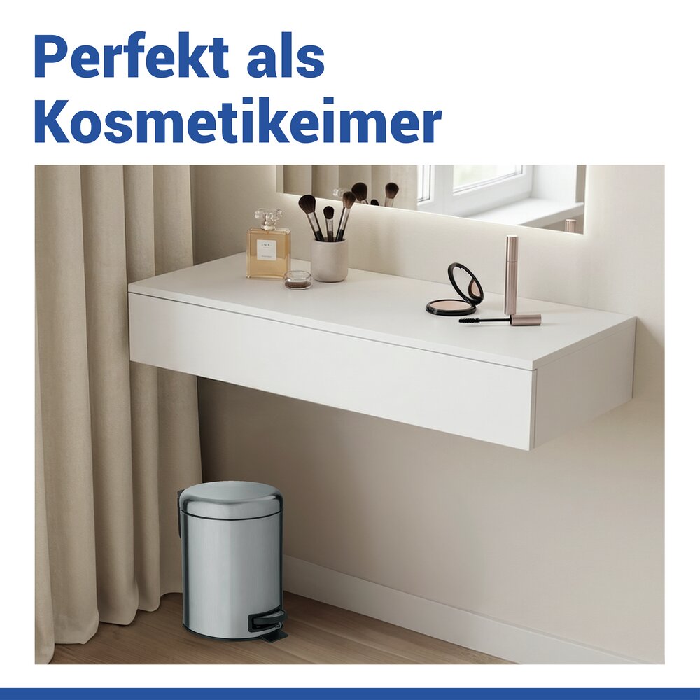 Treteimer Mod. Leman, Edelstahl matt 3 ltr.  Edelstahl, 3 Liter