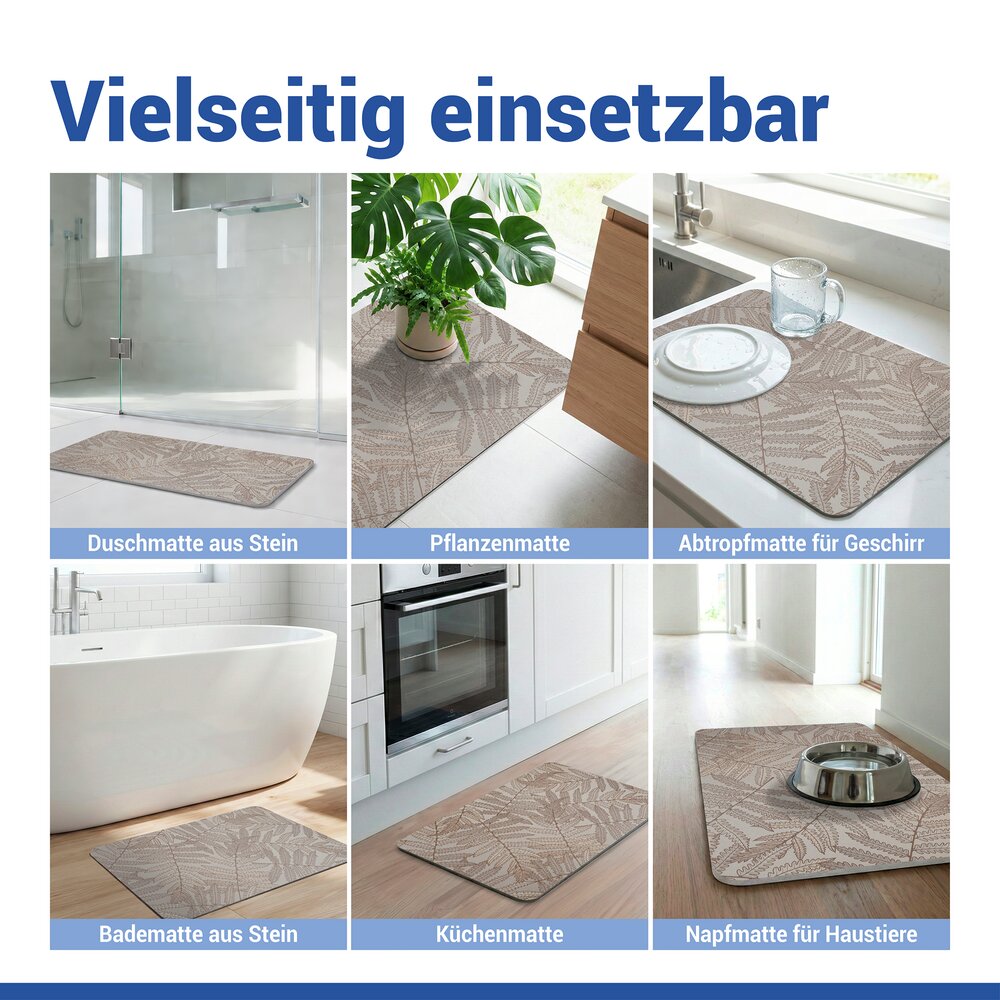 Diatomiet badmat Mod. Dafni, 60 x 39 cm