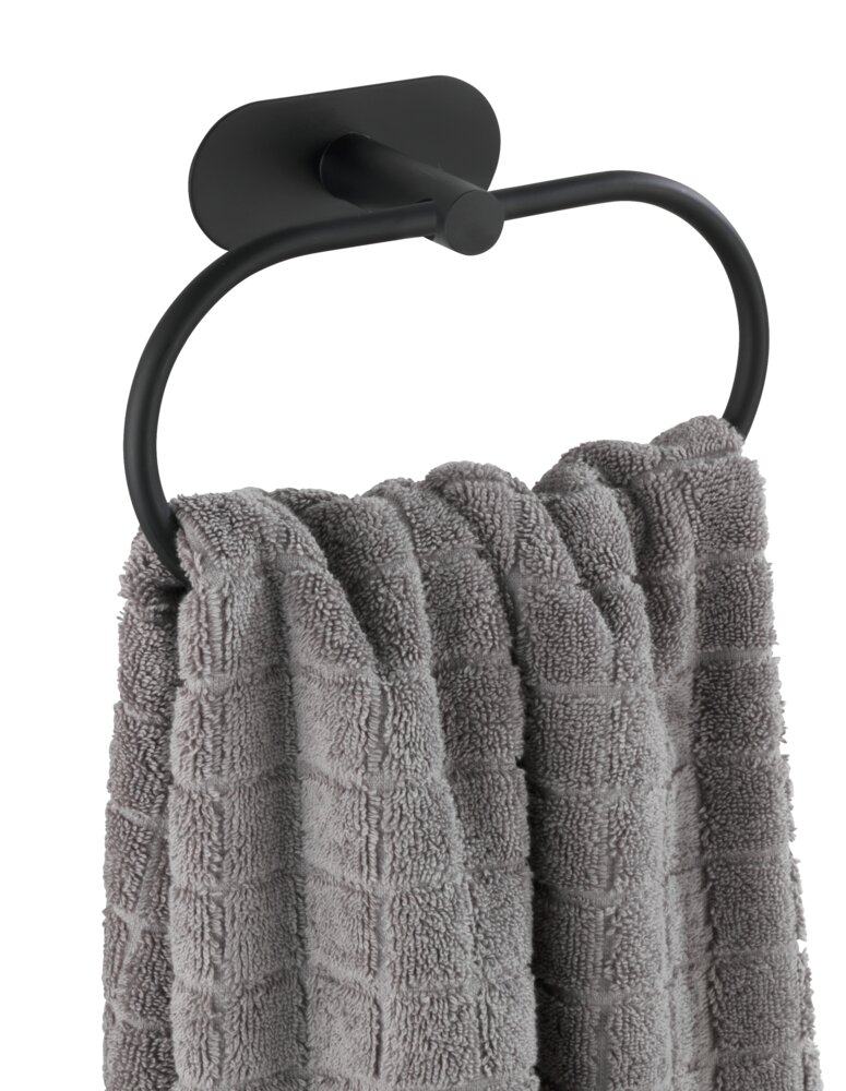 Turbo-Loc® Anneau porte-serviette Orea Black mat  fixer sans percer