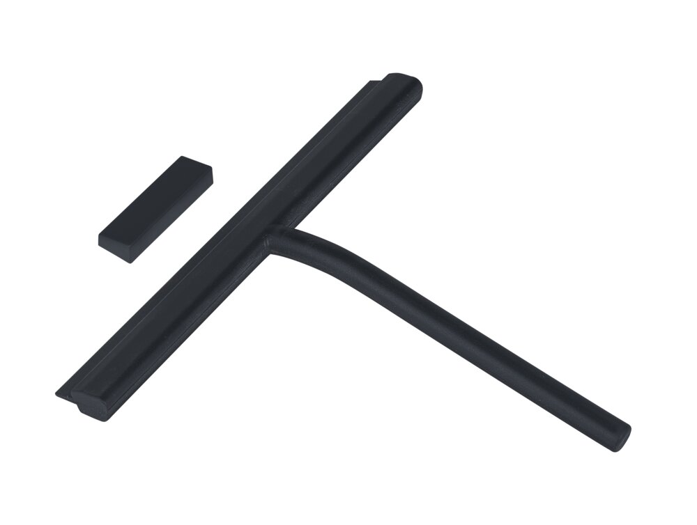 Badabzieher Mod. Agana, schwarz, Silikon, Edelstahl, magnetisch  mit magnetischer Wandhalterung