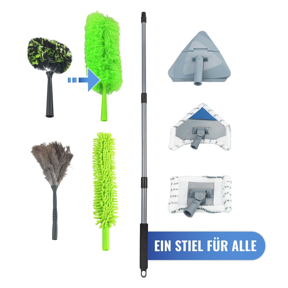 Mikrofaser-Staubwedel mit Teleskopstiel und Knickgelenk  antistatische Fasern