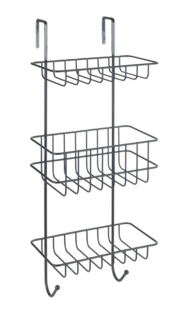 Duschregal Mod. Revigo mit 3 Ablagen, Schwarz  aus schwarz lackiertem Stahl
