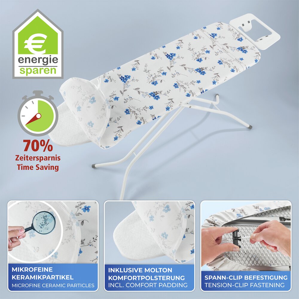 Housse de repassage Céramique M FLORAL bleu