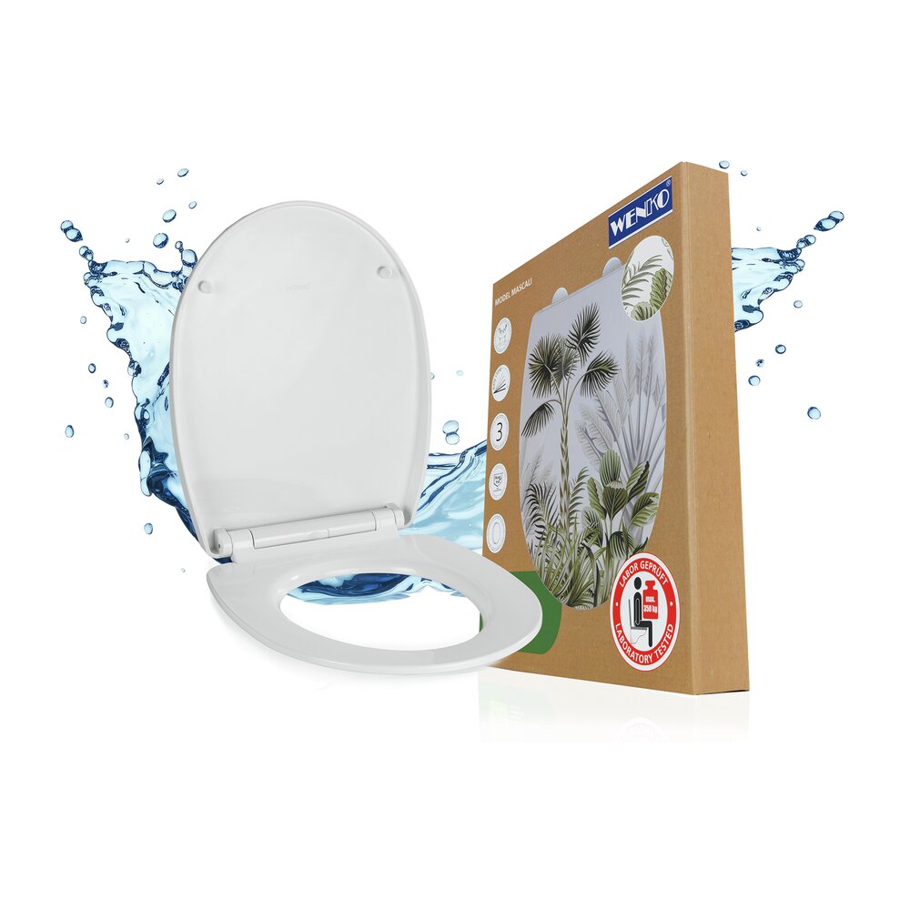 Abattant WC Mod. Mascali  avec frein de chute et surface avec relief