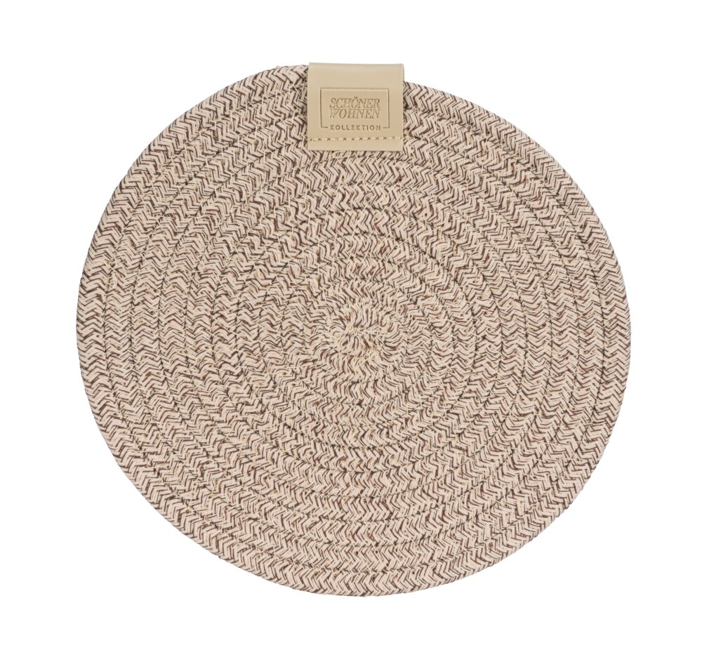 Dessous de plat Mod. Svea, beige, plastique, Ø20x1 cm  antidérapant et résistant chaleur