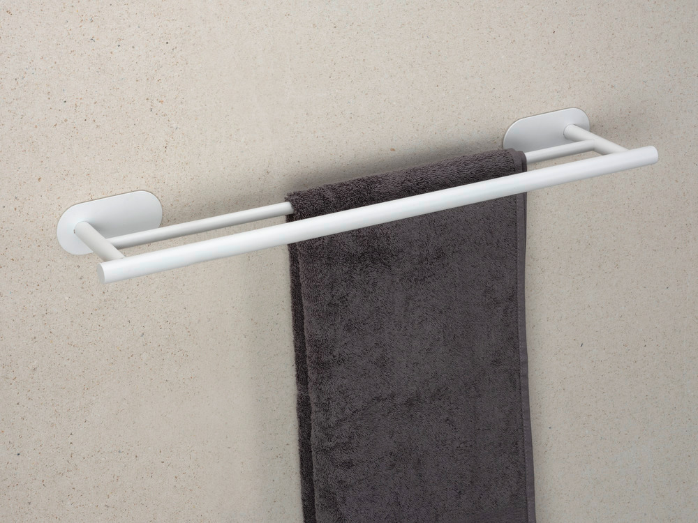 Turbo-Loc® Badetuchstange Duo Mod. Orea White matt, 60 cm  aus rostfreiem Edelstahl