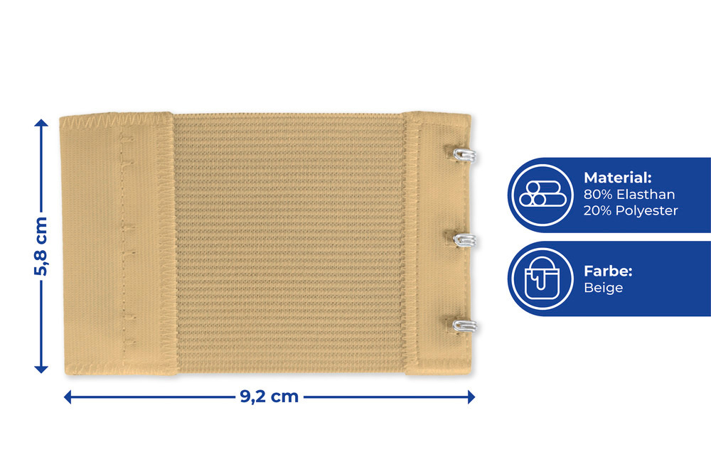 BH-Erweiterung Hautfarben 5,5 x 8 cm, 4er Set  erweitert BH um bis zu 9 cm