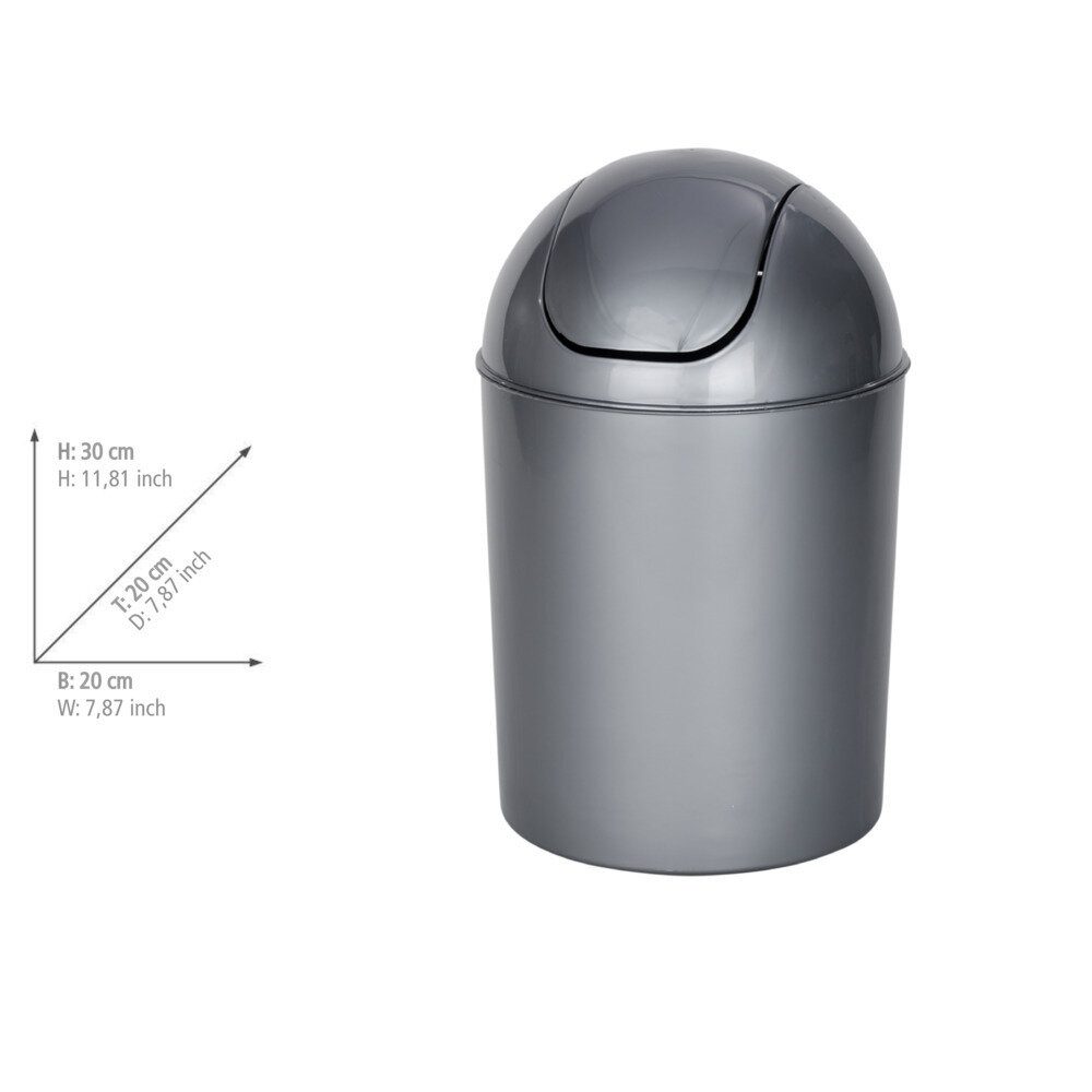 Schwingdeckeleimer Economic Grau  6 ltr.