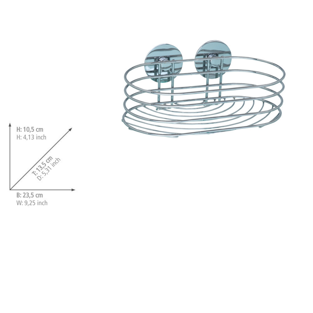 Turbo-Loc® Wandablage, Befestigen ohne bohren  aus hochglanzpoliertem, verchromtem Stahl