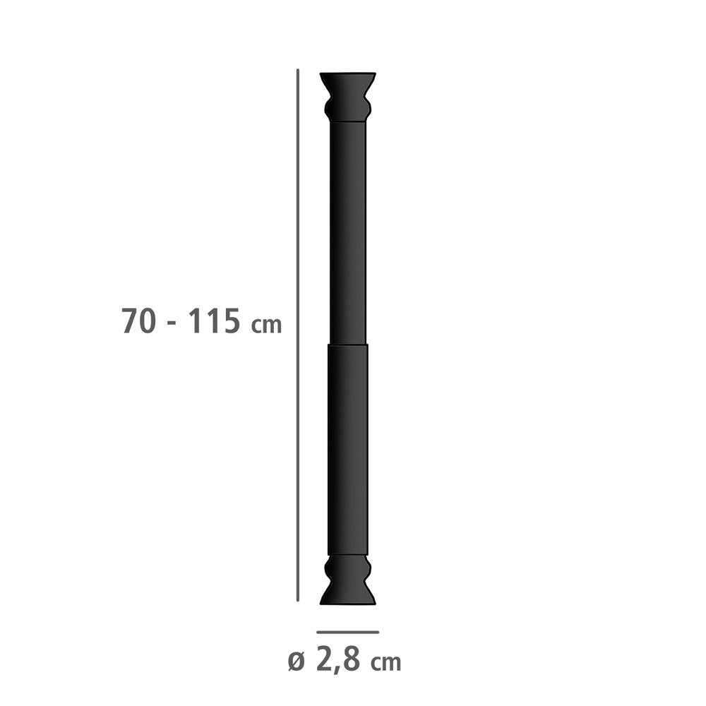 Teleskop-Duschstange Schwarz  70 - 115 cm