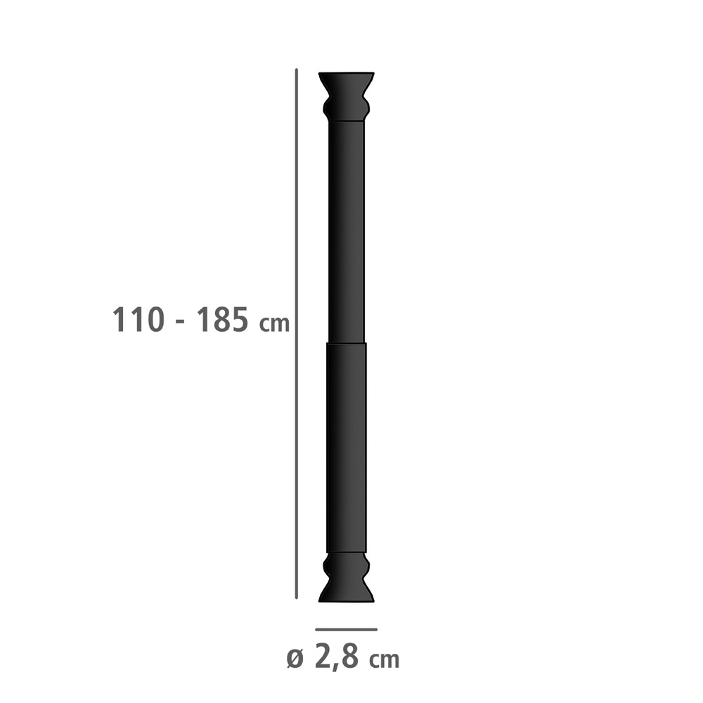 Teleskop-Duschstange Schwarz  110 - 185 cm