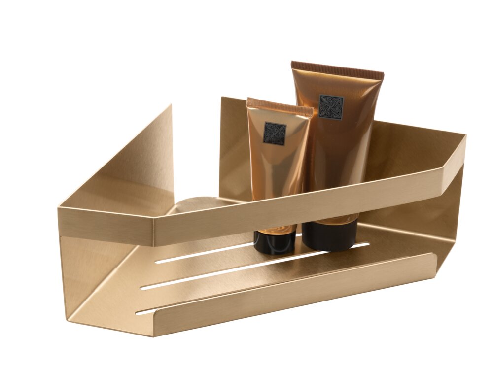 Eckablage Mod. MELETO Gold  aus Edelstahl