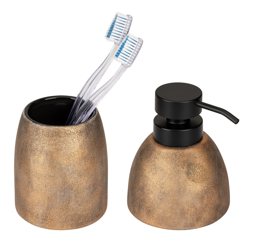 Bad-Accessoire Set Mod. Tremea, bronze, keramik, Ø12x13,5 cm  edles design, füllmenge 0,3 l