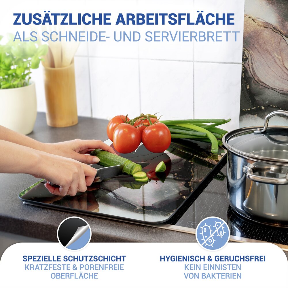 Herdabdeckplatte Universal Mod. Aquarell, 2er Set  für alle Herdarten geeignet