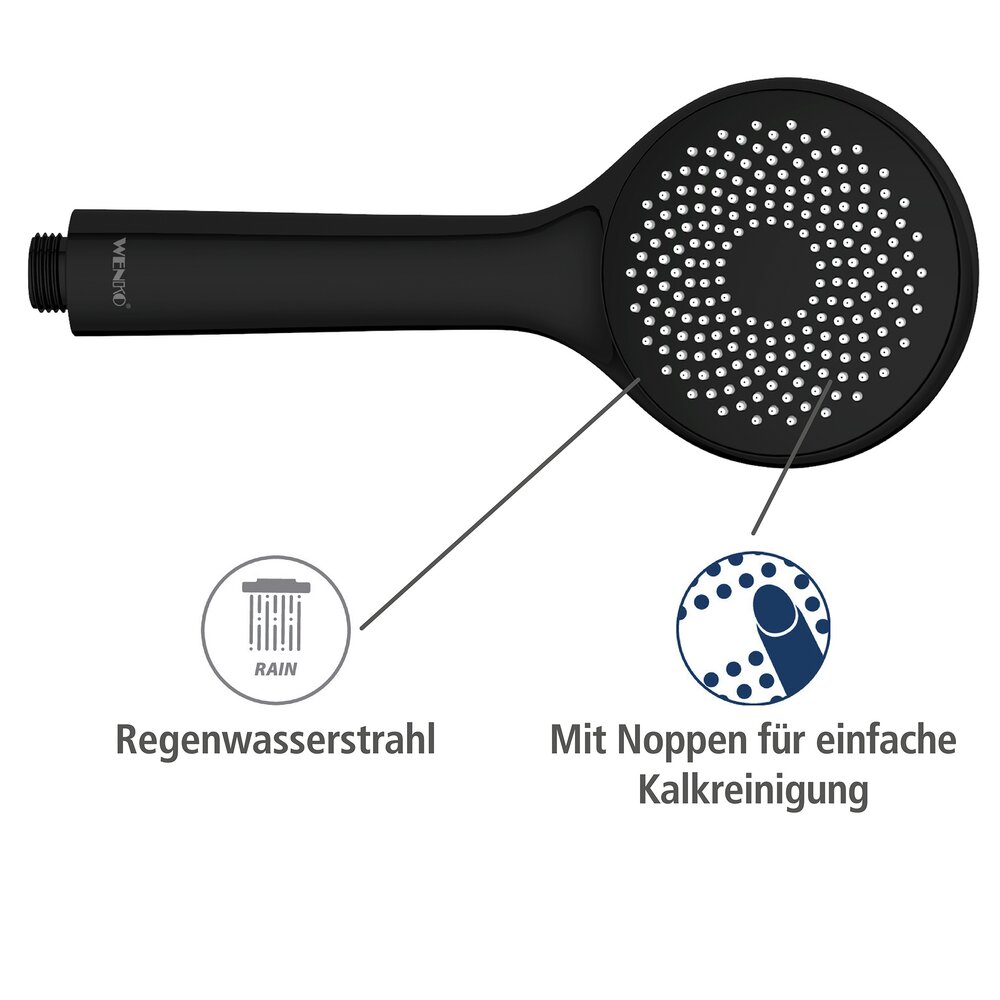 Douchekop Watersaving Zwart mat