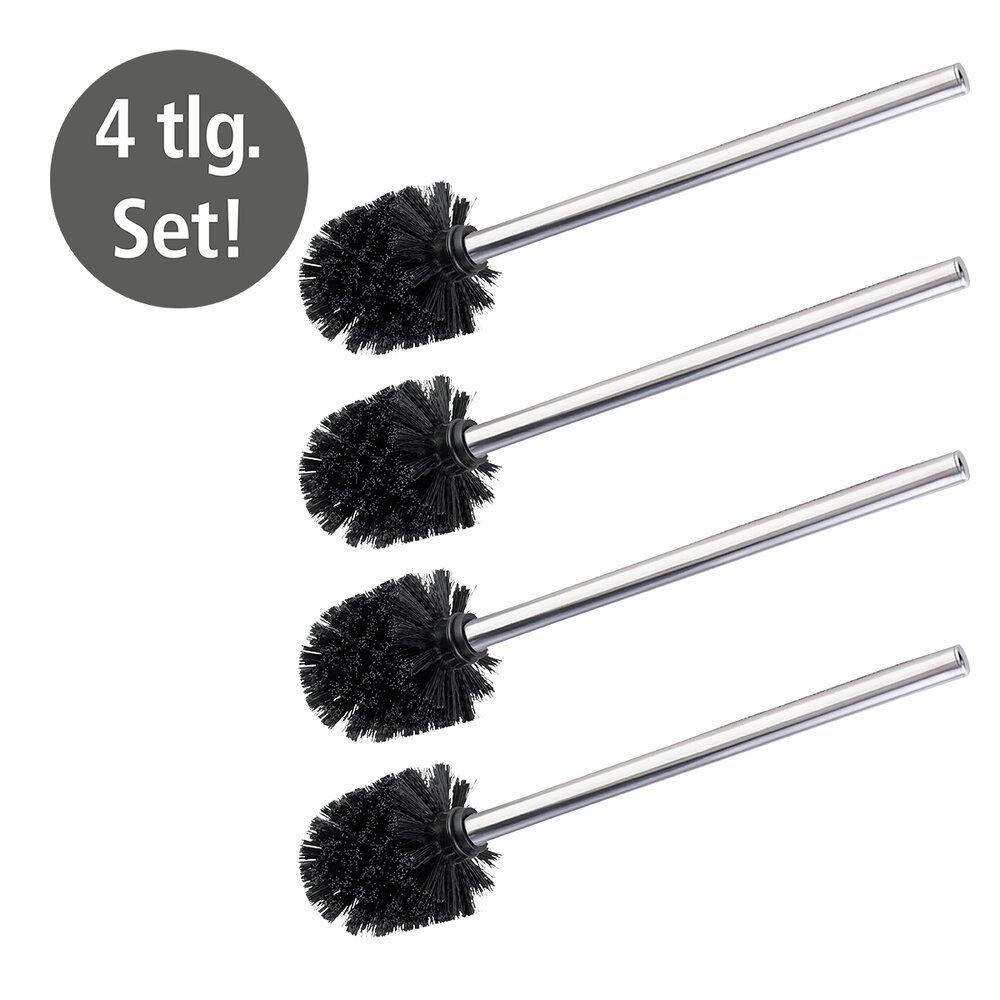 Toilettenbürste mit Edelstahlstiel 4er Set, Ø 8 cm  WC-Ersatzbürste, 4er Set, Ø 8 cm