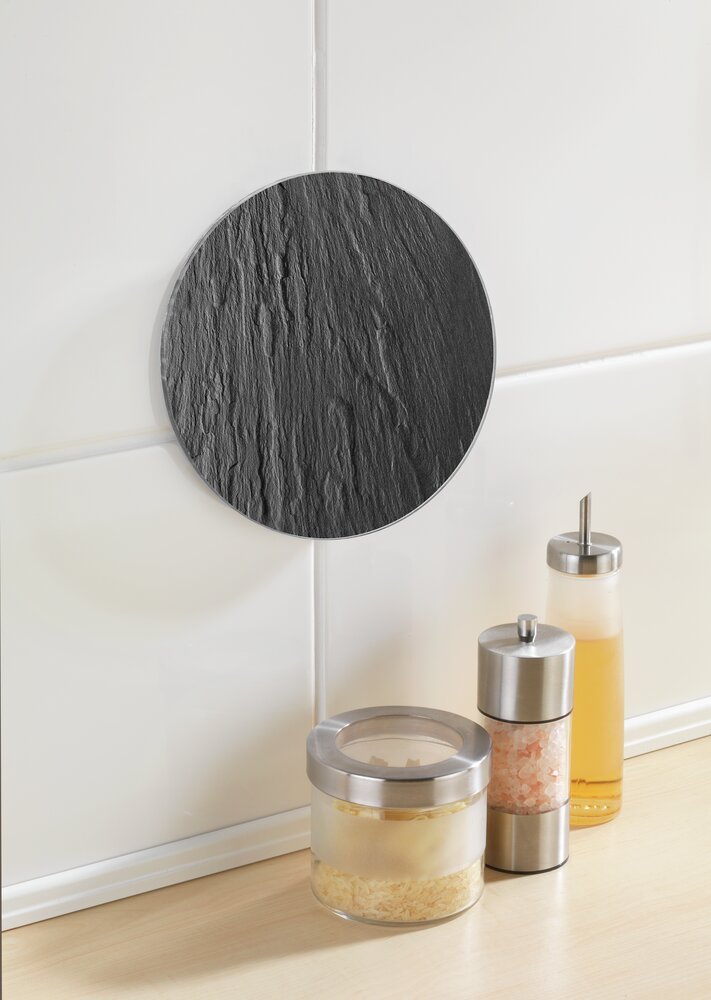 Topfuntersetzer Mod. Schiefer, 2er Set  aus gehärtetem Glas, Ø 20 cm