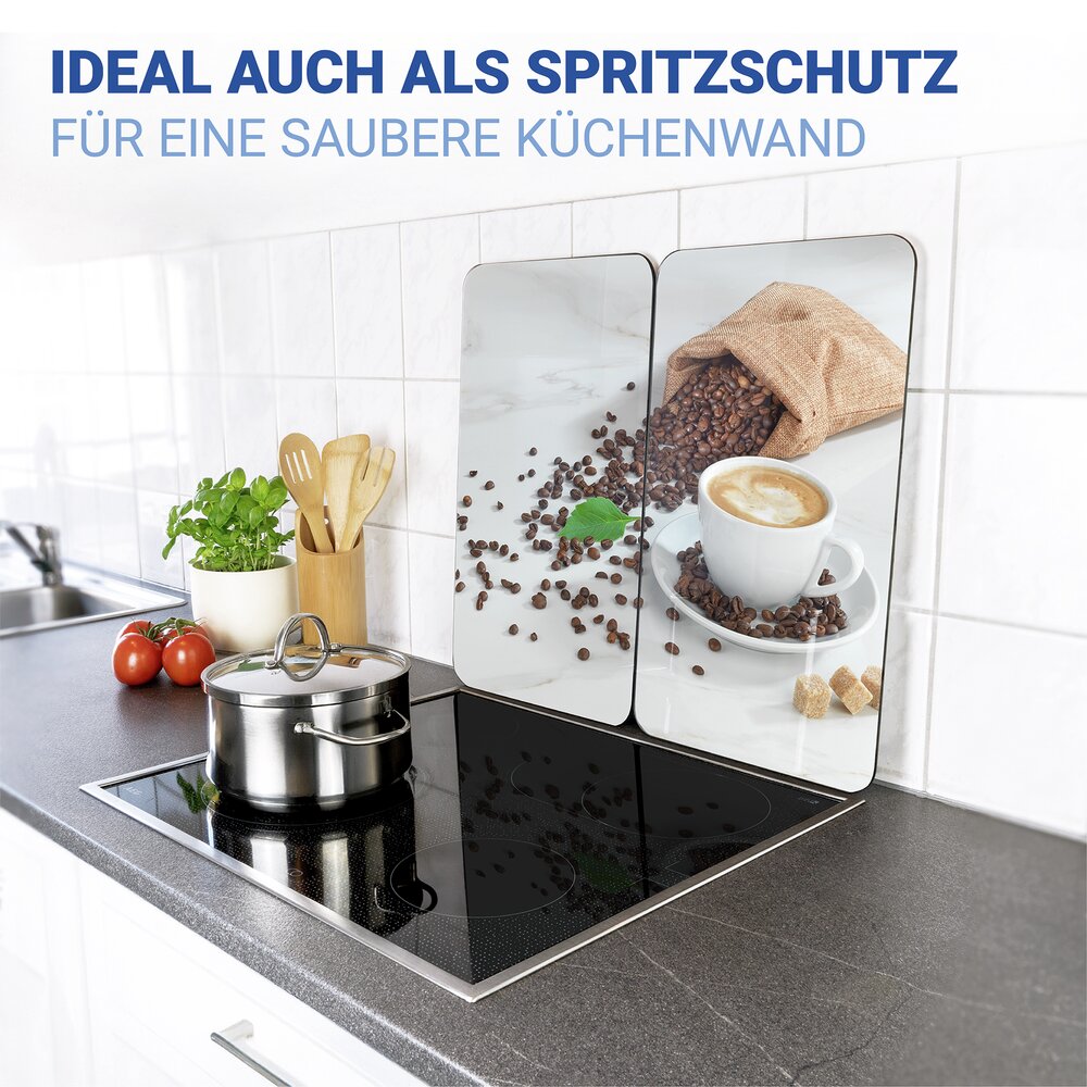 Herdabdeckplatte Universal Mod. Café Aromatica, 2er Set  für alle Herdarten geeignet