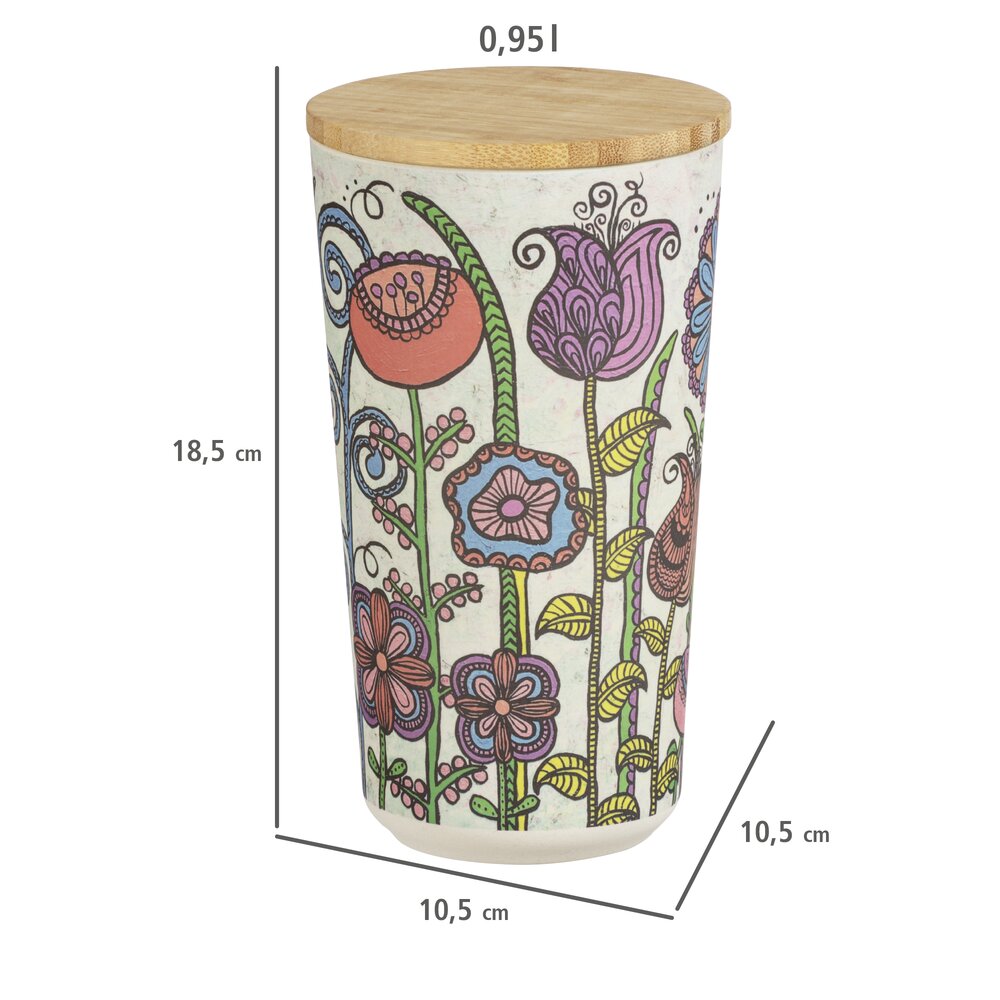 Boîtes de rangement Mod. Garden, multicolore, bioplastique, bambou, 10,5 cm  en bambou certifié FSC