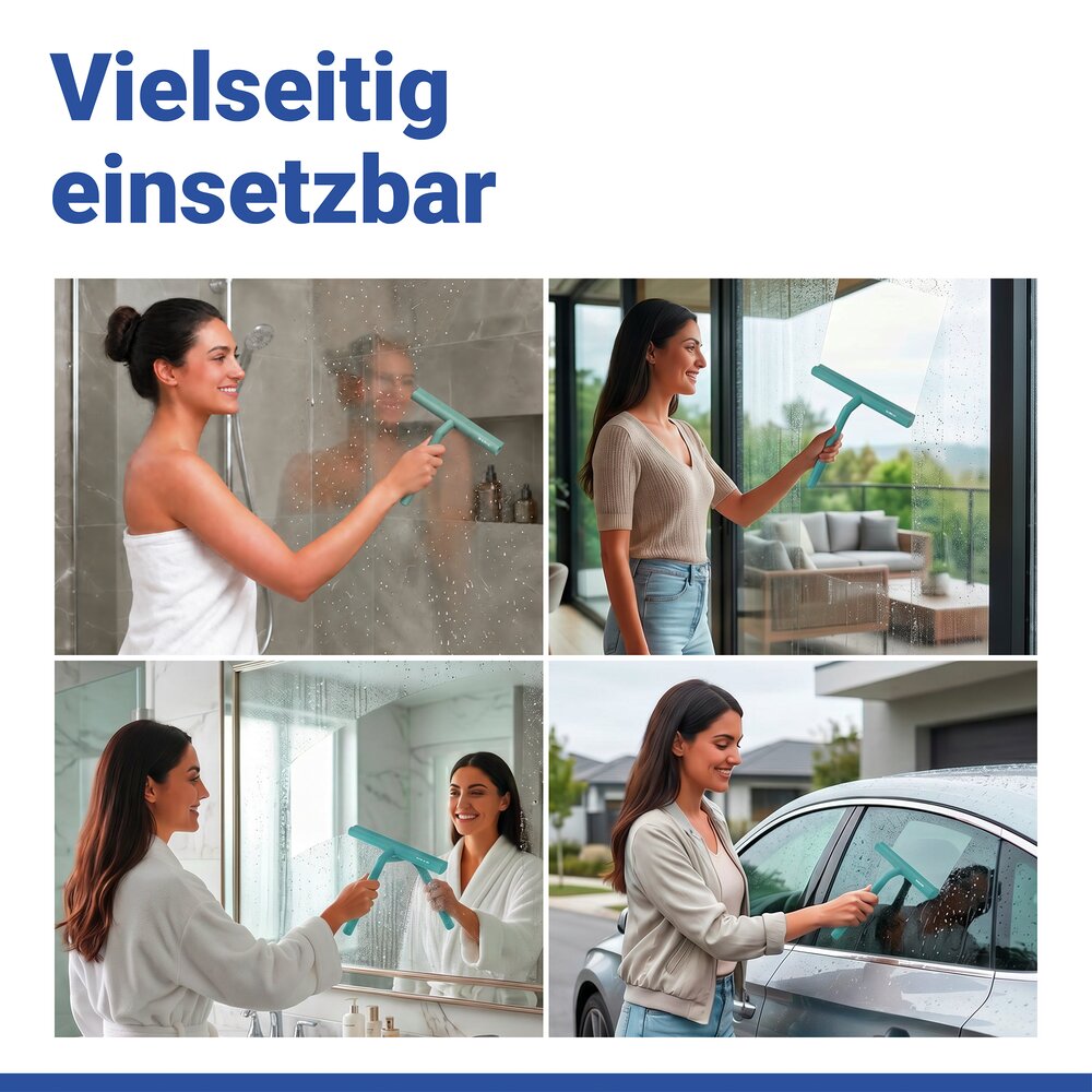 Duschabzieher Mod. Mola Türkis  aus Edelstahl, ummantelt mit Silikon