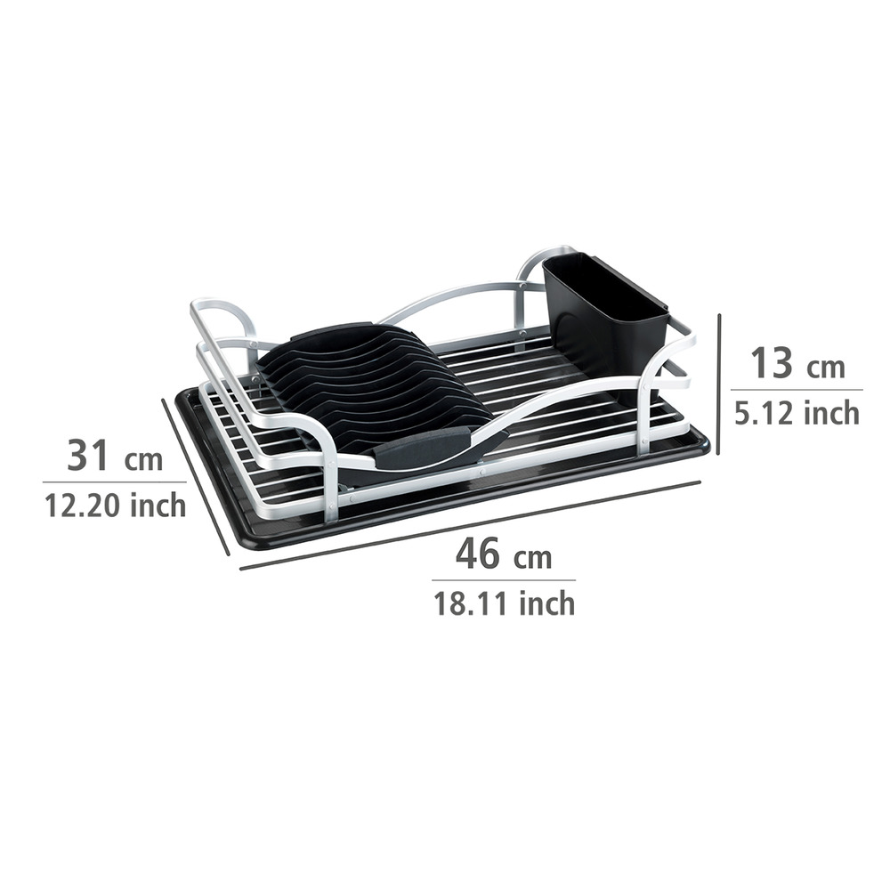 Geschirrabtropfer Alu  aus rostfreiem Aluminium und Kunststoff