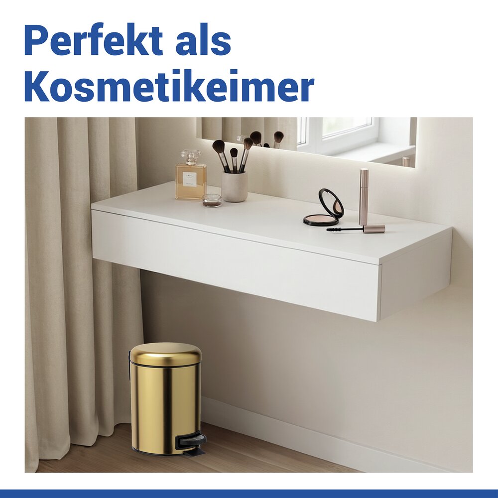 Leman cosmetica pedaalemmer, goud mat, 3 liter