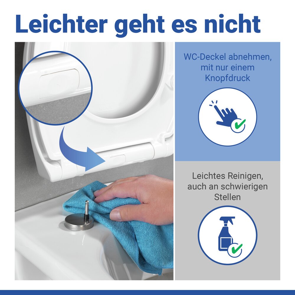 WC Sitz Mod. Gubbio Weiß  stabiler Toilettensitz mit Absenkautomatik