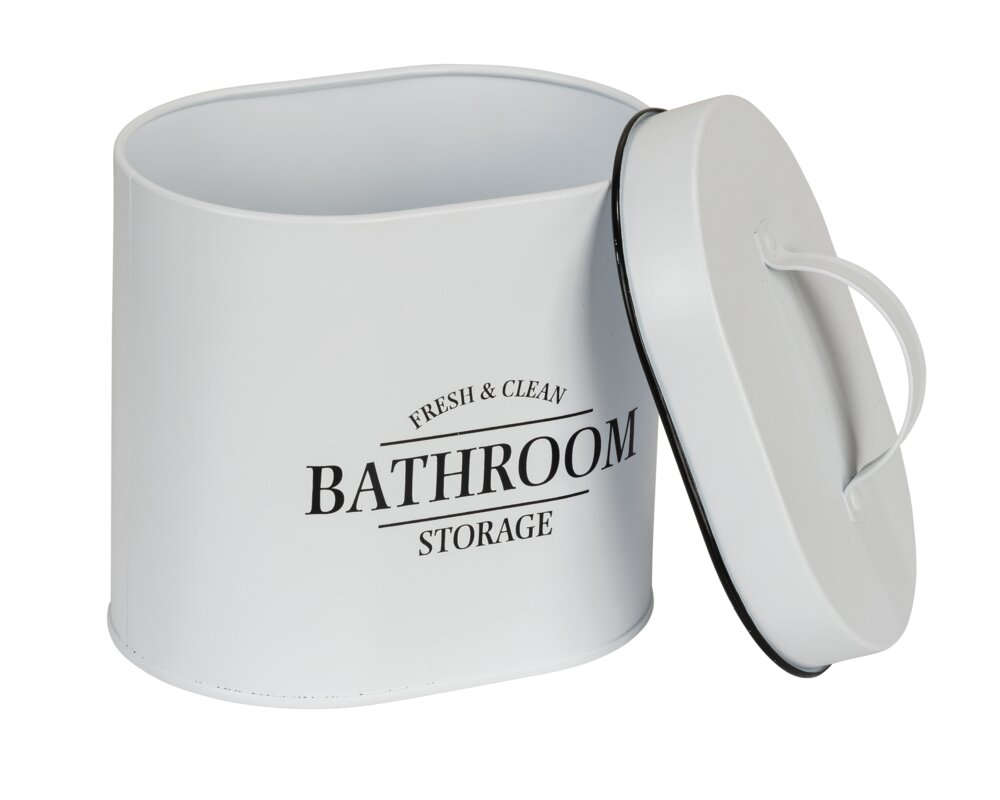 Boîte de bain avec couvercle Pali Blanc, ovale  en acier